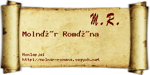 Molnár Romána névjegykártya